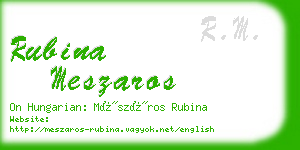 rubina meszaros business card